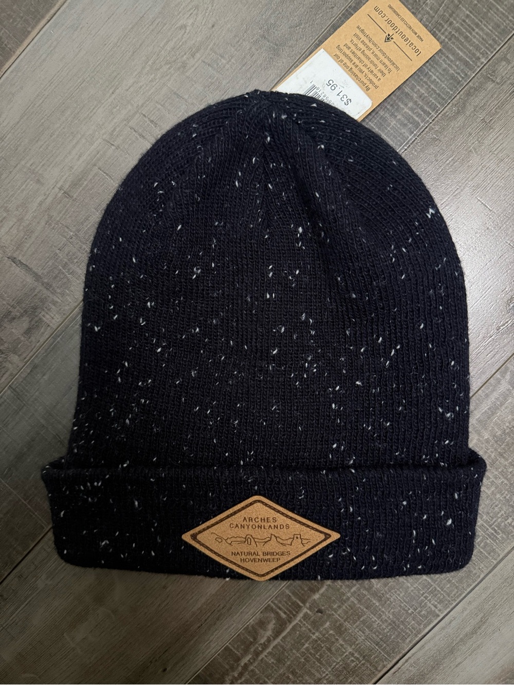 Arches Canyonlands Black Speckled Knit Cuff Beanie